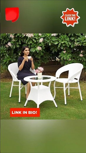 Best Balcony Furniture Set 🪑✨ | 2 Chairs + Glass Table Patio Setup #Shorts