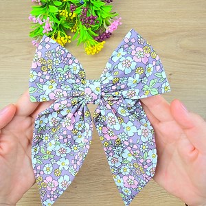 13K views · 49 reactions | How about making a cute bow from cotton floral fabric? #diy #sewing #handmade | Good idea girls | Facebook