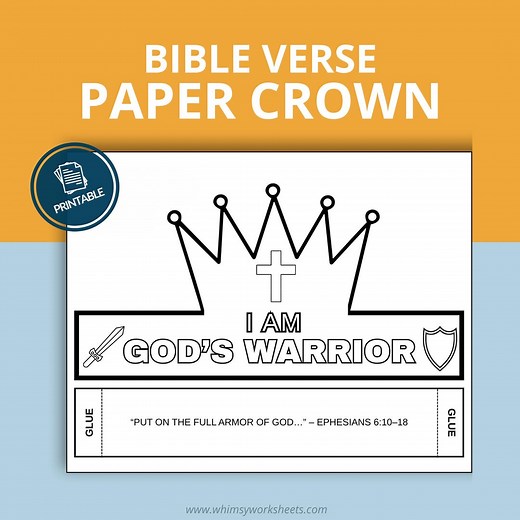 Paper Crafts for Sunday School | Armor of God Printable Crown | Bible Games | Church Activities | Christian Homeschool | Sunday School Ideas - Etsy