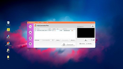 See how instantly, after installing and starting the program, a simple panel will appear to manage your videos, which you can add external subtitles to. After conversion, you are given a file ready to watch on your iPhone, MP4, DVD and GPS receiver. ALL Converter PRO allows you to easily change audio and video parameters - www.allconverter.org | ALLPlayer - video player
