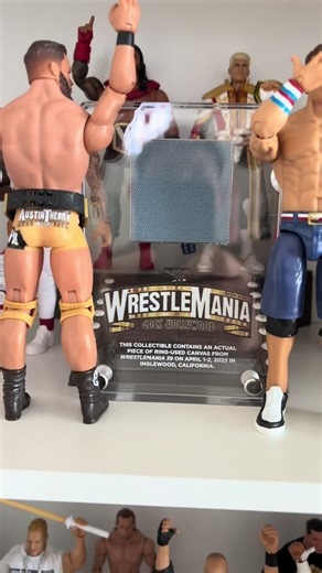 Showcasing my Wrestlemania 39 tribute shelve! All the figures on display, are figures that @mattel released wearing the attires that each wrestler wore the night of Wrestlemania 39. This is why not all matches are represented on the display. I still remember this weekend like it was yesterday! Seing Roman reigns piano entreance in person was insane! What was your favorite match from both nights? #wwe #wrestlemania #nostalgia #actionfigures #collection @WWE