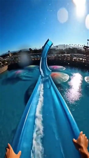 Waterslide into pool full of giant fish #funny #memes