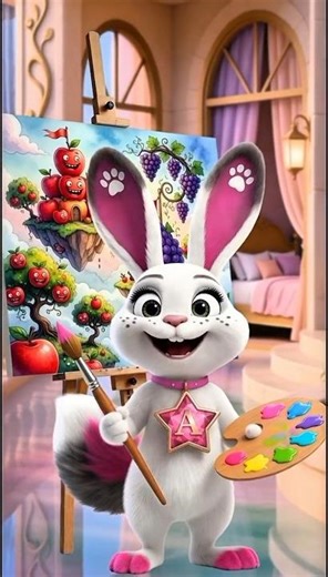 Annora & Pinksby : The Fruity Painting!🍎🥭 #shorts #cartoonforkids