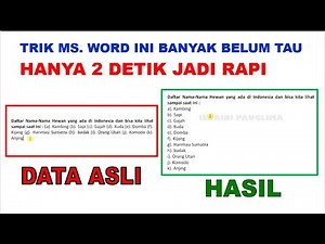 Trik Ms Word ini belum banyak yang tau dan bisa mempercepat pekerjaan