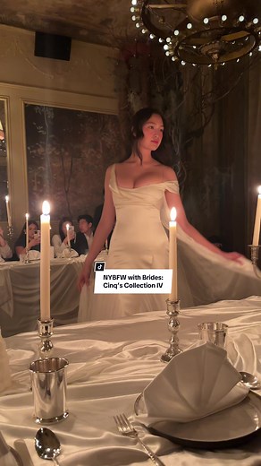 @Cinq’s Spring 2025 collection preview gave us something we’ve never seen at New York Bridal Fashion Week before: a theatrical show. From the Shakespearean-like drama to the utterly romantic gowns—all set to an old-world dinner party—it felt like we just stepped inside a bride’s enchanted love story. 🤍 Stay tuned for more #NYBFW coverage all week long. #bridalfashionweek #2024bride #2025bride #weddingtok