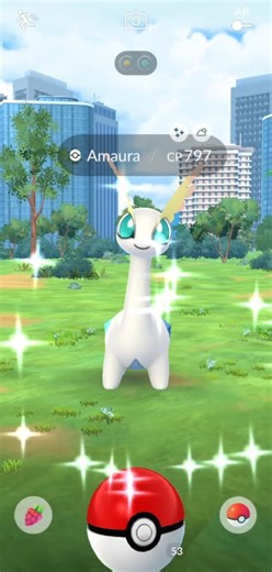 Shiny Amaura wild encounter #shinypokemon #pokemongo #amaura #gofest