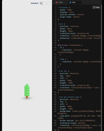 Animation Christmas Tree Using Html and css by GopalSarkar presented by Nature vs science