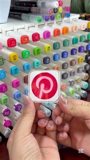 DIY PINTEREST LOGO 🩷 #art #diy #craft #sticker #youtubeshorts #drawing #pinterest #stickerly #logo