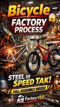 Bicycle Factory Process 😲 | Steel Se Speed Tak | Full Assembly Inside | #Shorts