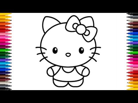 Baby hello kitty drawing step by step for kids|| How to draw a Cute Baby hello kitty drawing easy||