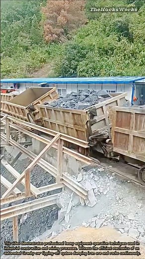 Efficient Ore Dumping Railway System #heavyequipment #machinery #mining #railway #process
