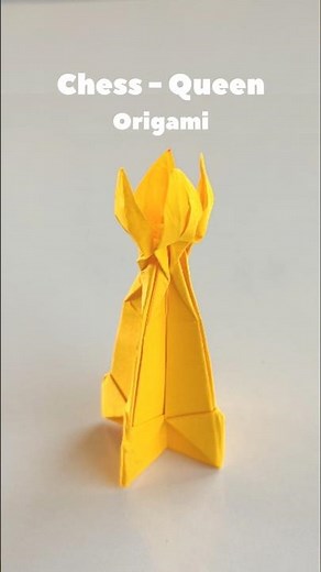 CHESS ORIGAMI - QUEEN ♕| #queen #chesscraft #origami #artandcraft #diy #papercrafts #artshorts