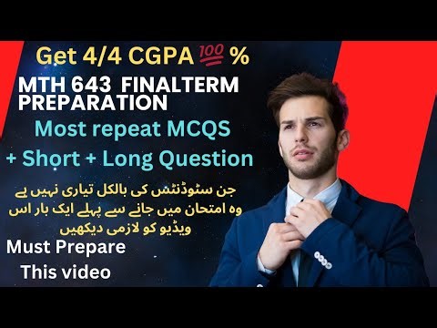 Mth643 Final term preparation. MTH 643 Short + long + MCQS Repeated.