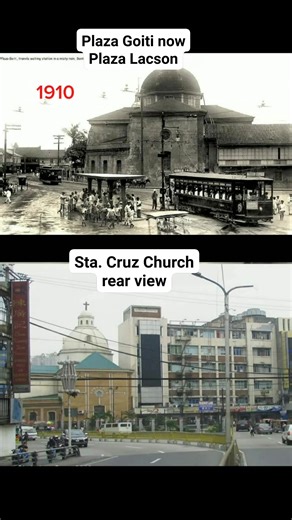 Sta. Cruz Manila Church , then and now (ctt old photo John Tewell and Pilipinas Retrostalgia) #heritage #church #catholic #catholiclife #catholicfaith #fypシ #plaza #stacruzmanila | Lumang Simbahan