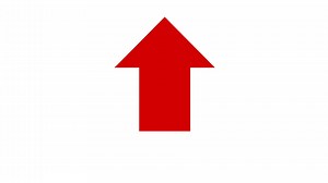 Download Animated arrow pointing up. Red up arrow on white screen for free