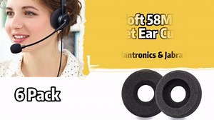 Ear Cushions for Plantronics Headset, Foam Ear Pads Replacement for Plantronics Blackwire 3210 3220 3320 C320 C3225 HW251N HW261N HW510 HW520 Jabra PRO 920 930 9450 Biz 1900 GN2000 Headphones (6 Pack)
