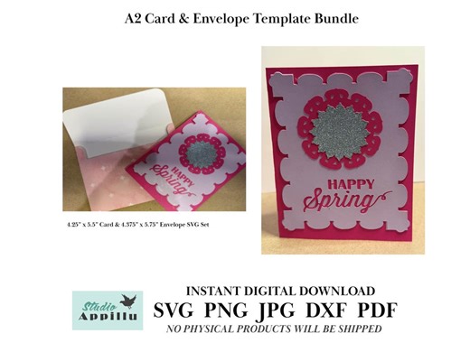 A2 Digital Card Template SVG, Layered Card Envelope Bundle, Instant Download, Cut-file for Cricut and Silhouette - Etsy