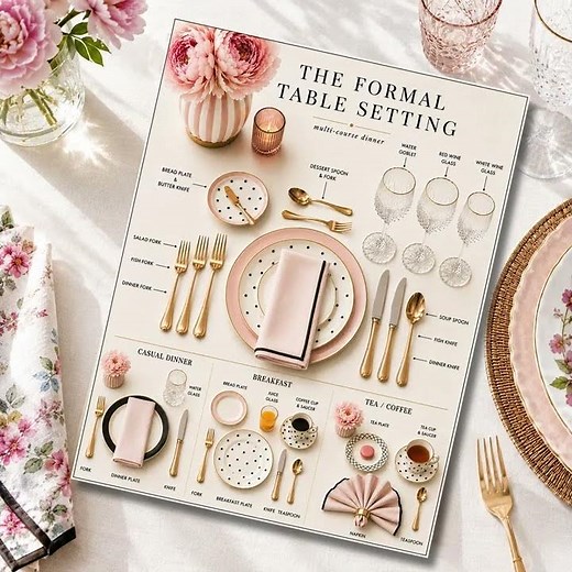 How to Set a Formal Dining Table for Dinner, Brunch, Tea | Place Setting Guide | Dining Etiquette