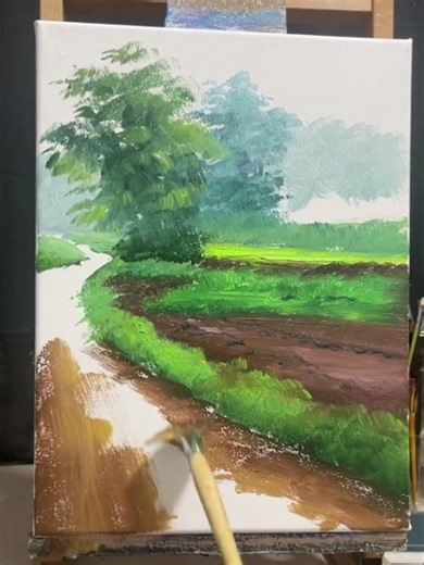 Easy Landscape Painting #howtopaint #painting #acrylicpainting #paintingtutorial #landscapepainting