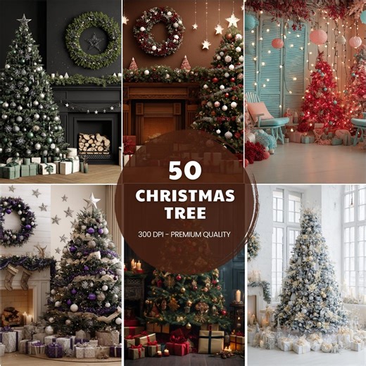 Winter Christmas Tree Backdrop: High-resolution JPG (digital Download) - Etsy