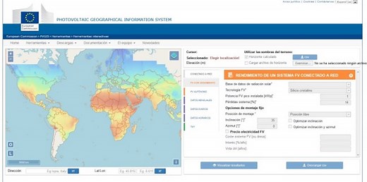 herramienta pv gis para Calculo de energía solar fotovoltaica producida - Todo Fotovoltaica