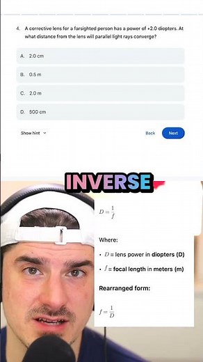 How to calculate diopter power and focal length?