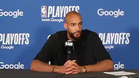Told Rudy Gobert that Jaden McDaniels said "if he keeps doing that, we gonna win" and asked him if he thinks he can replicate this level of play over the course of the series.Gobert said, "we shall see".