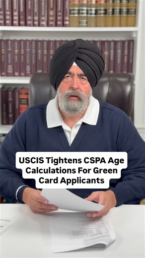 40K views · 40 reactions | USCIS Tightens CSPA Age Calculations For Green Card Applicants #jaspreetsinghattorney | Jaspreet Singh | Facebook