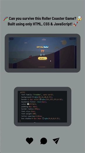 🎢 Roller Coaster Game Using HTML CSS & JavaScript 🤯🔥 | Fun Web Game Project #coding #programming