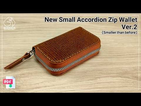 How to Make an small Accordion Zipper Wallet| ver.2 |ِ Leathercraft | DIY [Free PDF Pattern]