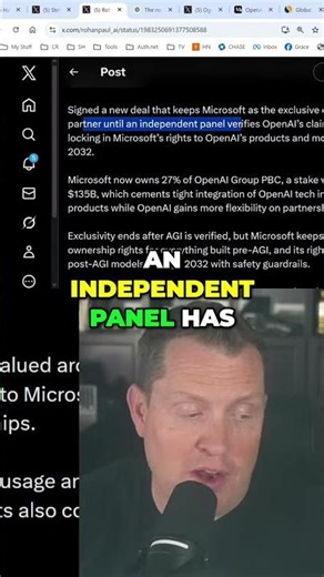 OpenAI's Microsoft Deal: AGI, Reorganization, & Future #shorts