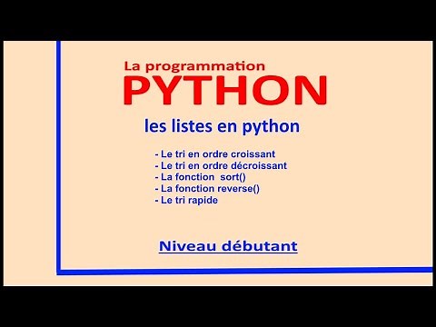 Pyhton débutant: comment trier une liste