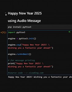 40K views · 527 reactions | Happy New Year 2025 using Audio Message | Python Coding | Facebook