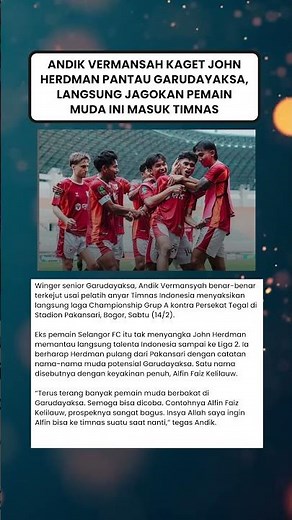 Andik Vermansah Kaget John Herdman Pantau Garudayaksa, Langsung Jagokan Pemain Muda Ini Masuk Timnas