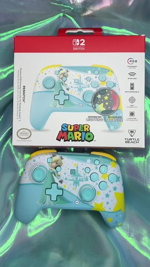 Visit a new galaxy with the Rosalina Rematch RGB Wireless Controller. Featuring anti-drift TMR thumbsticks, built-in motion controls, 2 mappable quick action buttons, and 4 unique RGB lighting modes. Showcase your love for Rosalina and Super Mario Galaxy with this brand new controller and an officially licensed Rosalina costume from @disguise.costumes ! https://www.turtlebeach.com/collections/nintendo-switch-2 #turtlebeach #nintendo #rosalina #nintendoswitch2 #supermariogalaxy