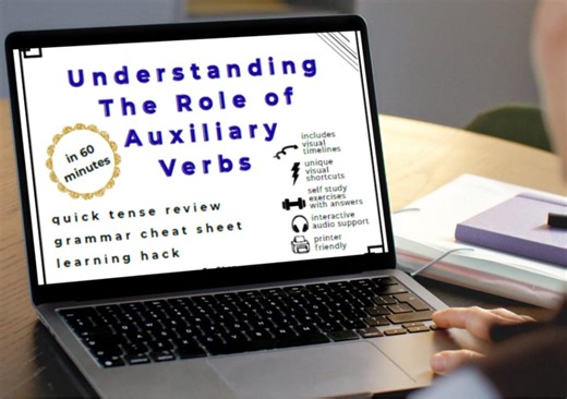 English Grammar Guide PDF, Visual Verb Tenses Chart, Auxiliary Verbs Worksheet, ESL Teacher Resources, English Learning Cheat Sheet 10 Pages - Etsy