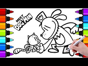 Coloring Dog Man & li'I Petey Coloring Pages | Dog man Coloring Videos
