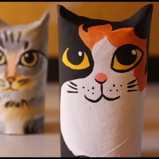 Kitten in Toilet Paper Roll DIY easy - #shorts