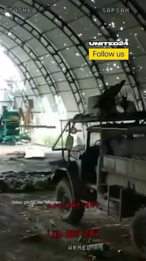 Ukrainian FPV Drone Locates and Successfully Engages Enemy Target in Hangar #warinukraine