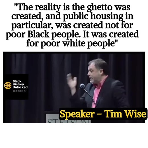 Tim Wise speaks about the reality of public housing | tim wise