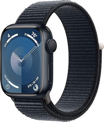 Apple Watch Series 9 [GPS 41mm] Smartwatch with Midnight Aluminum Case with Midnight Sport Loop One Size. Fitness Tracker, ECG Apps, Always-On Retina Display, Carbon Neutral