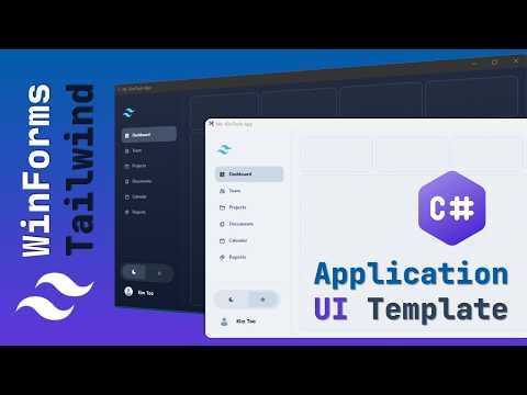 WinForms Tailwind Inspired Application UI Template - KimTools 2026 C# .NET Tutorial in Visual Studio