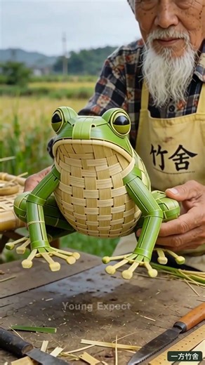 🐸This frog is "alive"! Actually woven from bamboo?这只青蛙“活”了！竟然是用竹子编出来的？