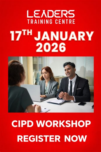 🚀 CIPD WORKSHOP | 17th January 2026 Upgrade your HR knowledge and professional skills with our CIPD Workshop designed for aspiring and experienced HR professionals. 📅 Date: 17 January 2026 🏫 Organised by: Leaders Training Centre This workshop is ideal for: ✔️ HR Professionals & Executives ✔️ Line Managers & Team Leaders ✔️ Freshers aspiring for a career in HR ✔️ Professionals pursuing CIPD qualifications 📌 Limited seats available – secure your spot today! 👉 REGISTER NOW 📞 For registrations