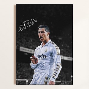 Cristiano Ronaldo Poster, Signed Ronaldo Poster, CR7 Poster, Ronaldo Fan Gift, Signed Football Poster, Soccer Decor, Digital Download - Etsy