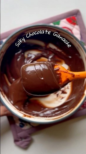Silky Smooth Chocolate Ganache 🍫 Can you guess the SECRET ingredient? 🤯 #chocolate #ganache #easy