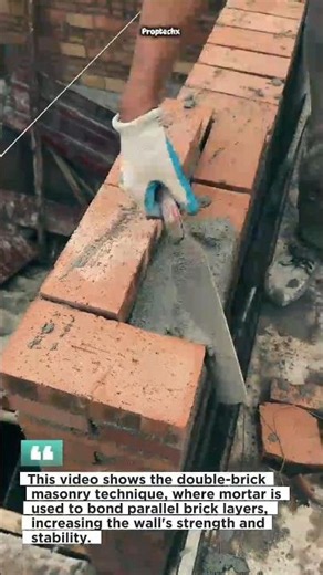 Double Brick Wall Construction Technique! Stronger Masonry Build #construction #masonry #brickwork