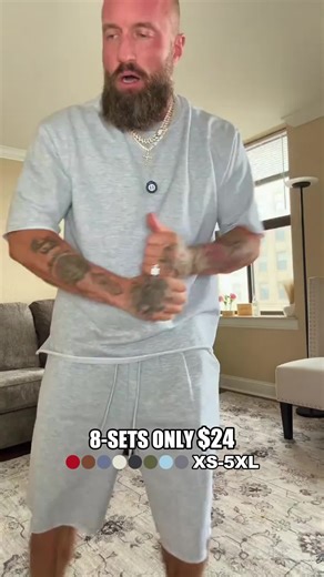 8-Set Men's Textured Sweatsuit Loose Fit Casual Sports Outfits | Sweat Suits