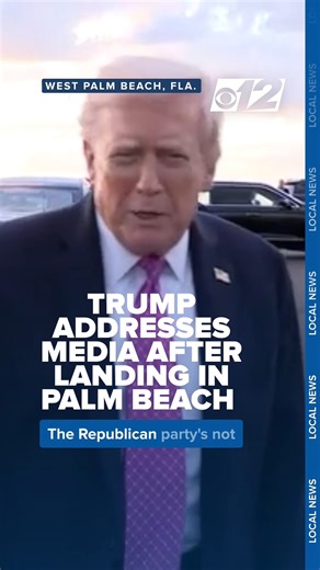TRUMP BACK IN PBC | Pres. Donald Trump talks "Schumer shutdown" and war in Ukraine after landing at Palm Beach International on Friday evening. Read more: https://bit.ly/48ugKJI | CBS 12 News