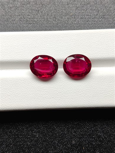 Lab Created Ruby 10x12 Oval Pair | Synthetic Ruby Loose Gemstones for Jewelry - Etsy